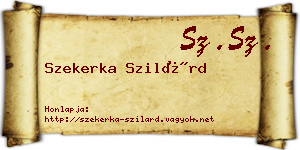 Szekerka Szilárd névjegykártya