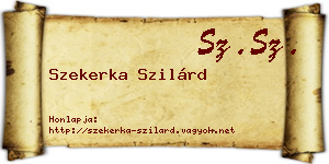 Szekerka Szilárd névjegykártya