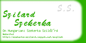 szilard szekerka business card